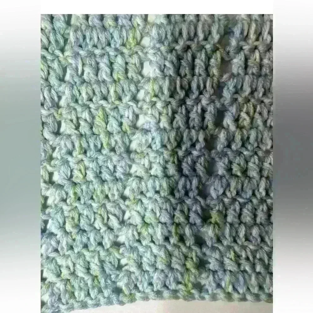 Homemade Baby Blanket Blue -2 Piece 28 1/2” X 30” And 26” X 28 1/2”